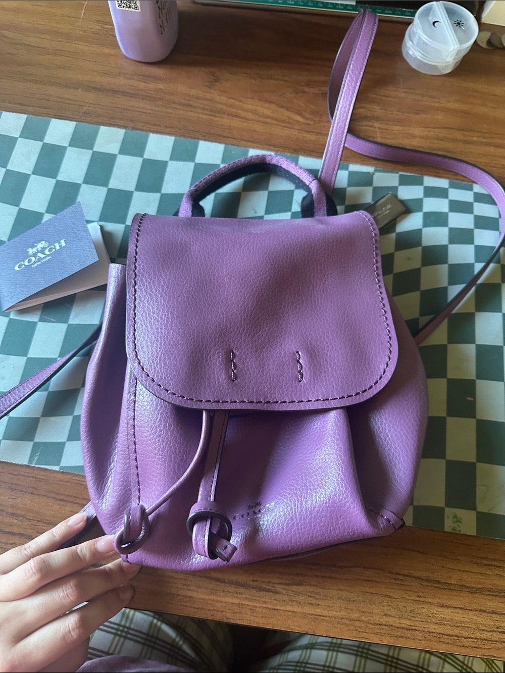 Coach Lavender Leather Mini Backpack